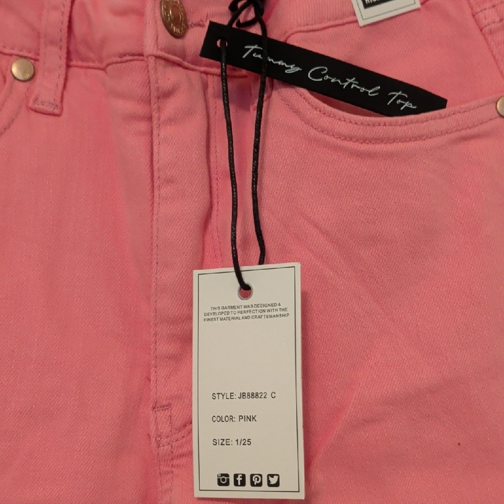 Judy Blue Pink Flare Jeans - Picture 4 of 5